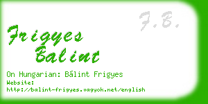 frigyes balint business card