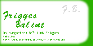 frigyes balint business card
